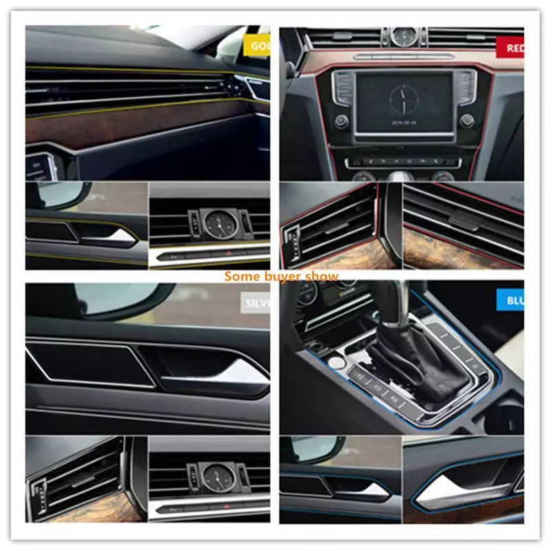 5Meter Cars Auto Accessories Dashboard Car Styling Interior Decoration Strips Molding Trim ( Red Color )